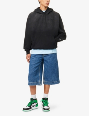Billionaire Boys Club Mens Black Oversized Arch Logo Popover Cotton-jersey Hoody Xl In Black