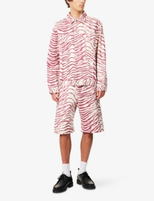 BILLIONAIRE BOYS CLUB: Zebra Straight-Leg Denim Shorts