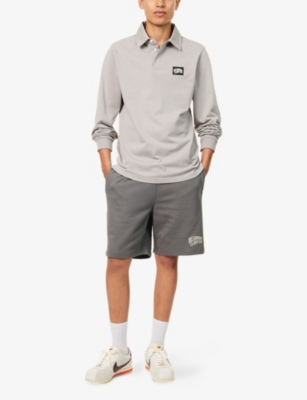 Billionaire Boys Club Mens Flat Grey Arch Logo Cotton-jersey Rugby Top In Gray