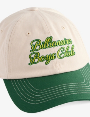 Billionaire Boys Club Mens Ecru Green Signature Brand-embroidered Woven Baseball Cap