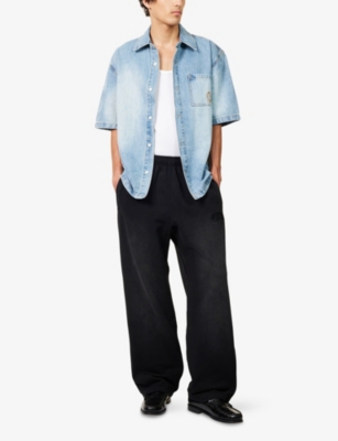 BILLIONAIRE BOYS CLUB: Astro Logo-Embroidered Denim Shirt