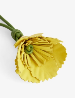 Loewe Womens Yellow Tulip Leather Charm In Yellow