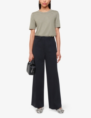 WHISTLES: Rosa Double-Trim Cotton-Jersey T-Shirt