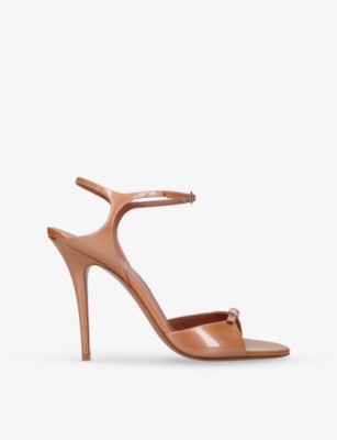 Amina Muaddi Patent Leather Heeled Sandal 105