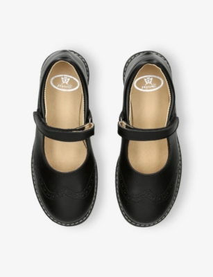 PAPOUELLI: Kids' Louisa Leather School Shoes