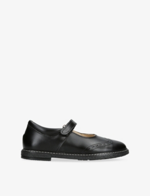 PAPOUELLI: Kids' Louisa Leather School Shoes
