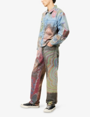 Levi's Womens Multi  X Denim Tears Photographic-print Denim Trucker Jacket In Multi