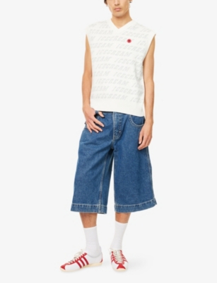 Shop Icecream Mens  Repeat Logo V-neck Cotton And Wool Vest