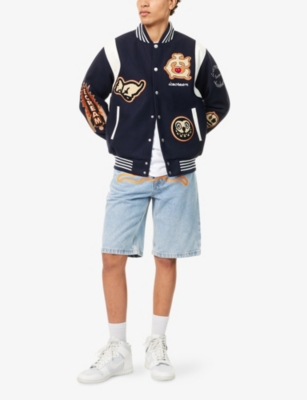 ICECREAM: Running Dog Regular-Fit Faded Denim Shorts
