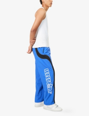 ICECREAM MENS BLUE SOFT SERVE COLOUR-BLOCK NYLON TROUSERS 