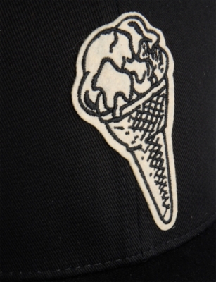 ICECREAM: Cone Felt Patch Cotton Baseball Cap