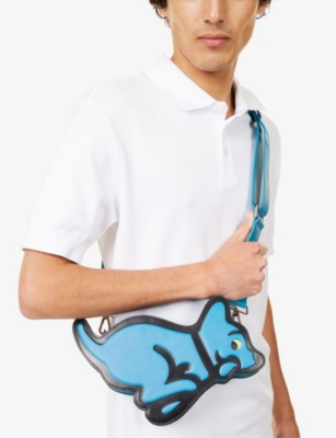 Icecream Mens Running Puppy Leather Shoulder Bag Blue Xs