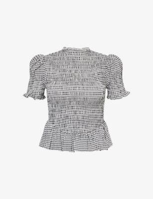 REFORMATION: Aggie Gingham Woven Top