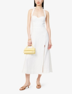 REFORMATION: Tala Halterneck Linen Maxi Dress