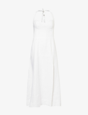REFORMATION: Tala Halterneck Linen Maxi Dress