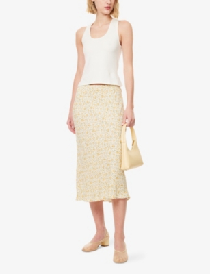 Reformation Womens Rylie Slim-fit Knitted Tank Top Fior Di Latte Xs In White