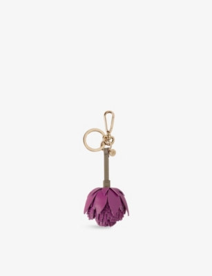 MULBERRY: Pom Pom Flower Leather Keyring