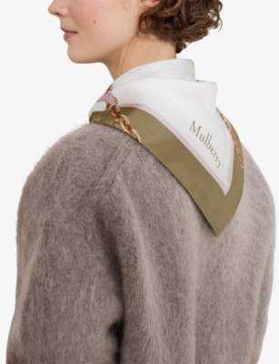 MULBERRY: Lana Bag and Chains Square Silk-Twill Scarf