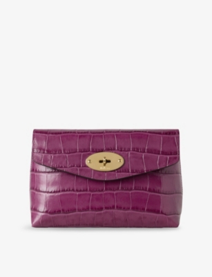 MULBERRY: Darley Crocodile-Embossed Leather Cosmetics Pouch