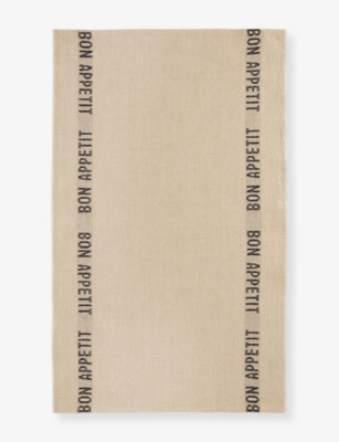 Charvet Lin Noir Bon Appetit Linen Tea Towel