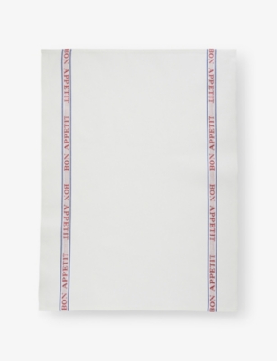 Charvet Rouge Bon Appetit Linen Tea Towel