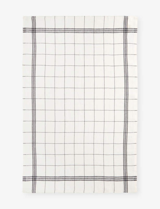 Maya Square-Grid Linen Tea Towel