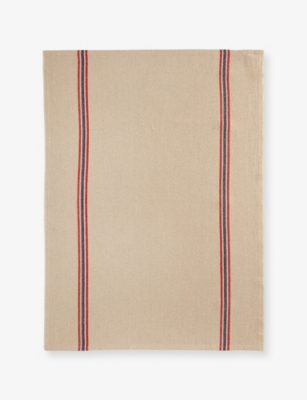 Charvet Naturel Drapeau Striped Linen Tea Towel
