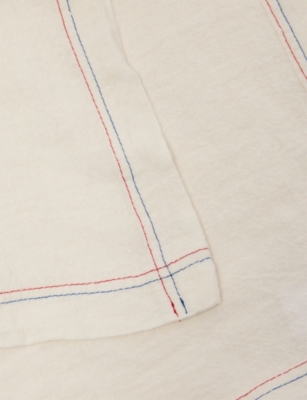 Charvet Blanc Empreinte Linen Tablecloth