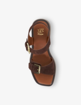 Dune Womens  Luno Suede Flatform Sandals In Brown Suede