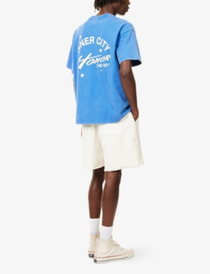 HONOR THE GIFT: Embroidered Text-Print Short-Sleeve Cotton T-Shirt