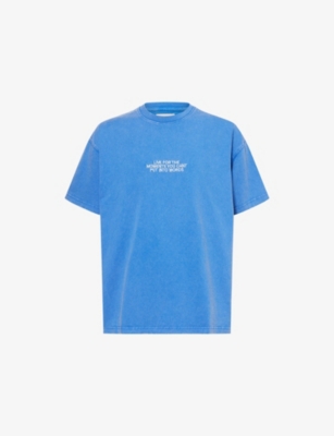 HONOR THE GIFT: Embroidered Text-Print Short-Sleeve Cotton T-Shirt