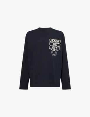 HONOR THE GIFT: Warrior Graphic-Print Long-Sleeve Cotton Top