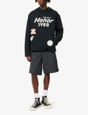 HONOR THE GIFT: Patchwork Party Logo-Print Cotton-Jersey Hoody