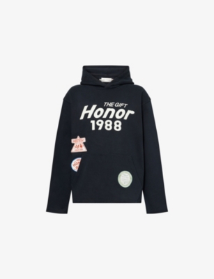 HONOR THE GIFT: Patchwork Party Logo-Print Cotton-Jersey Hoody
