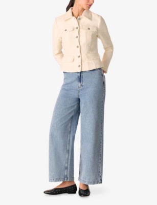 Whistles Womens Lucie Boucle Cotton-blend Jacket Cream In Cream