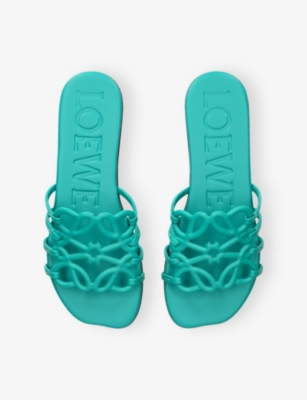 LOEWE: Petal Anagram Leather Sliders