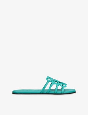 LOEWE: Petal Anagram Leather Sliders