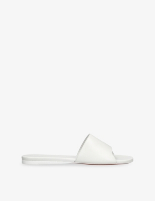 AMINA MUADDI: Bianca Flat Leather Sandals