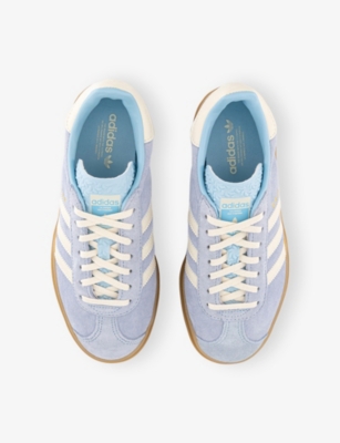 Adidas Originals Womens Adidas Gazelle Bold Suede Low-top Trainers In Clear Sky Cream White Go