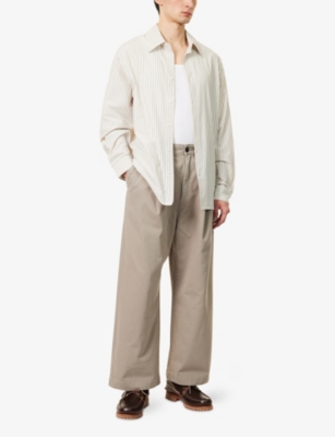 Agolde Pleated-detail Gaius Trousers In Oyster (pale Grey)