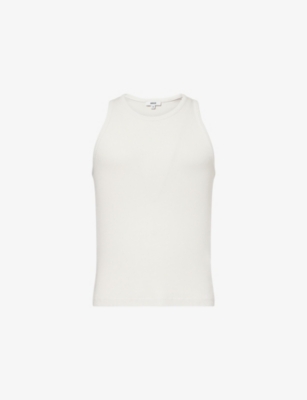Agolde Mens Powder (pale Grey) Viggo Ribbed Cotton-jersey Tank Top Xl