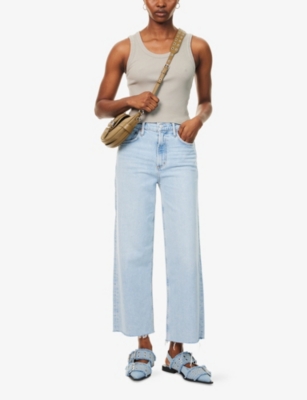AGOLDE: Shrunken Ribbed Stretch-Knit Top