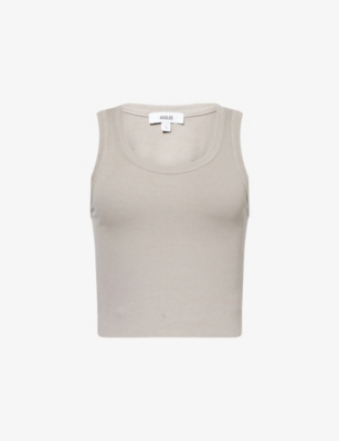 AGOLDE: Shrunken Ribbed Stretch-Knit Top