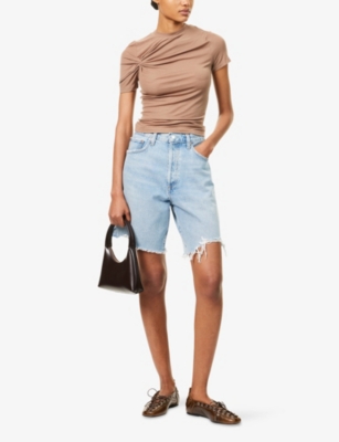 AGOLDE: Lissa Round-Neck Stretch-Woven T-Shirt
