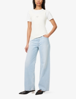 Agolde Womens Low Slung Baggy Wide-leg Denim Jeans Spark (lt Ind Vint)