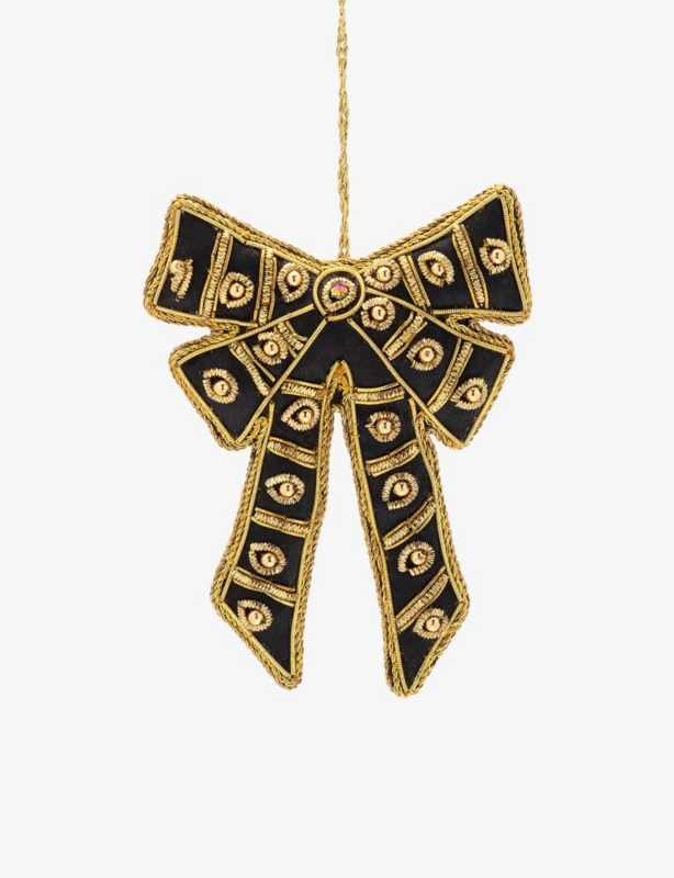 Regal Bow Beaded Christmas Tree Ornament