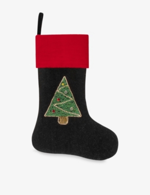 ANNA + NINA: Beaded Felt Christmas Tree Stocking