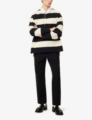 Citizen Of Humanity Mens Flat Front Chino Tapered-leg Cotton Trousers Black In Black