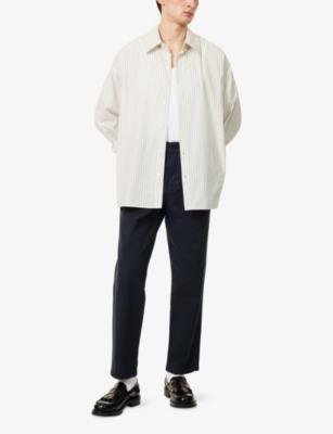 Citizen Of Humanity Mens Flat Front Chino Tapered-leg Cotton Trousers Navy In Navy