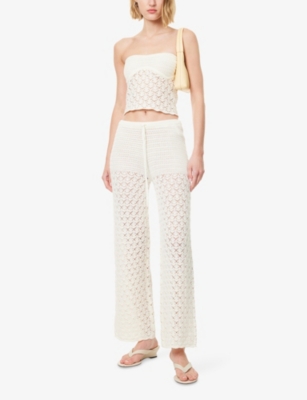 4TH & RECKLESS: Elena Straight-Leg Cotton-Blend Knitted Trousers